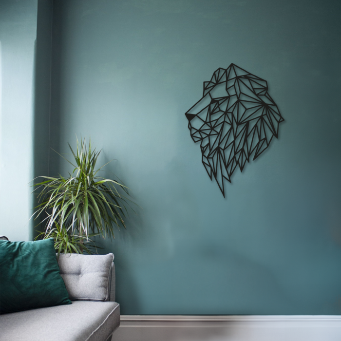 geometrische leeuw wanddecoratie