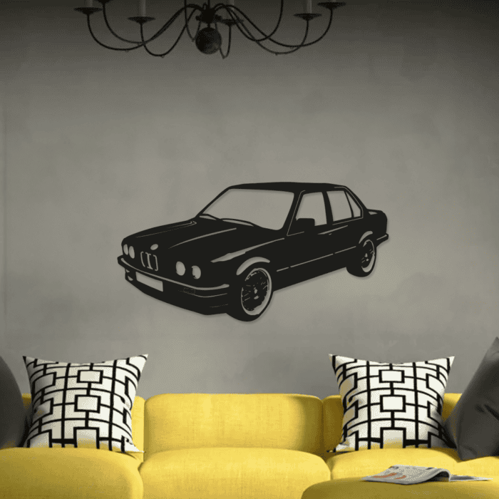 BMW E30 wanddecoratie zijkant