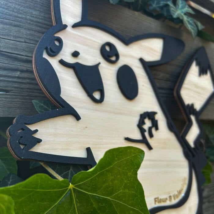 Pikachu Pokémon houten wanddecoratie - Afbeelding 2