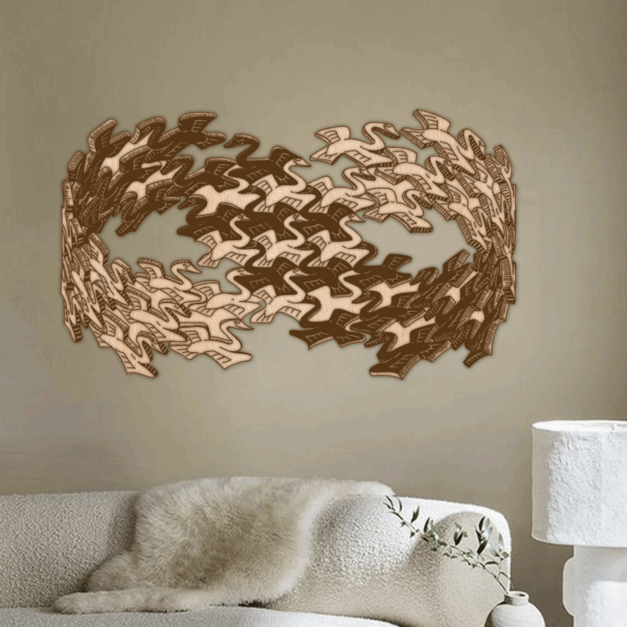 escher swans wanddecoratie