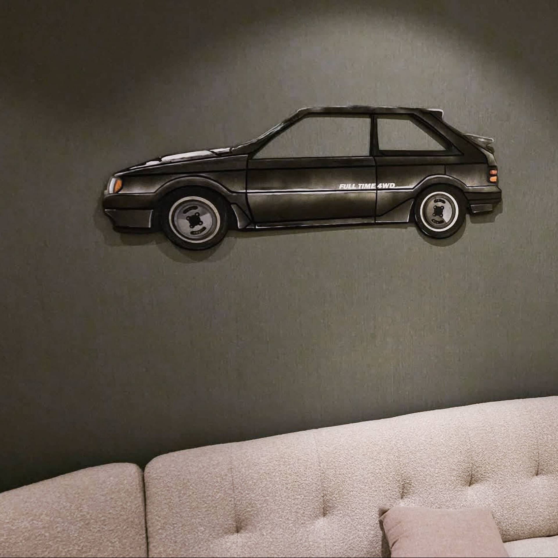 3d auto wanddecoratie